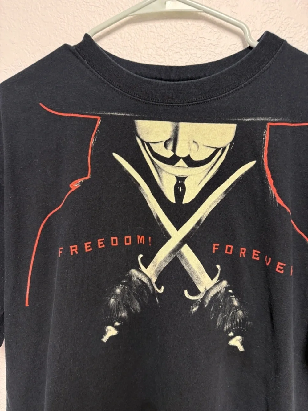 Rare Vintage DC Comics V for Vendetta Freedom Forever T Anvil Large